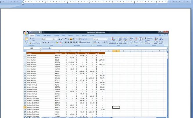 ExcelからWordにテーブルを転送する方法について
